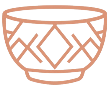 A Himalayan sound bowl with a geometric design featuring various shapes