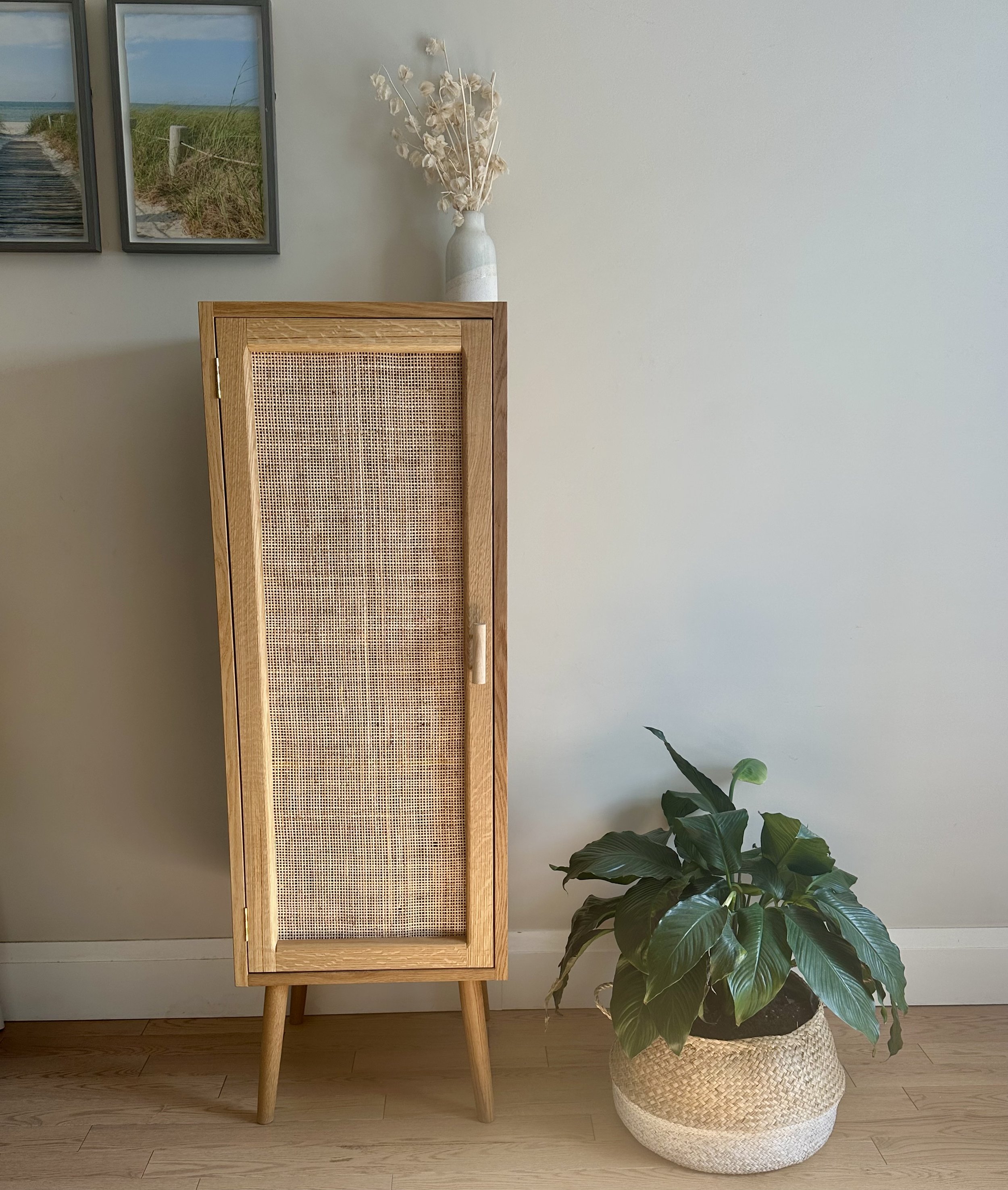 White Oak Cane Cabinet