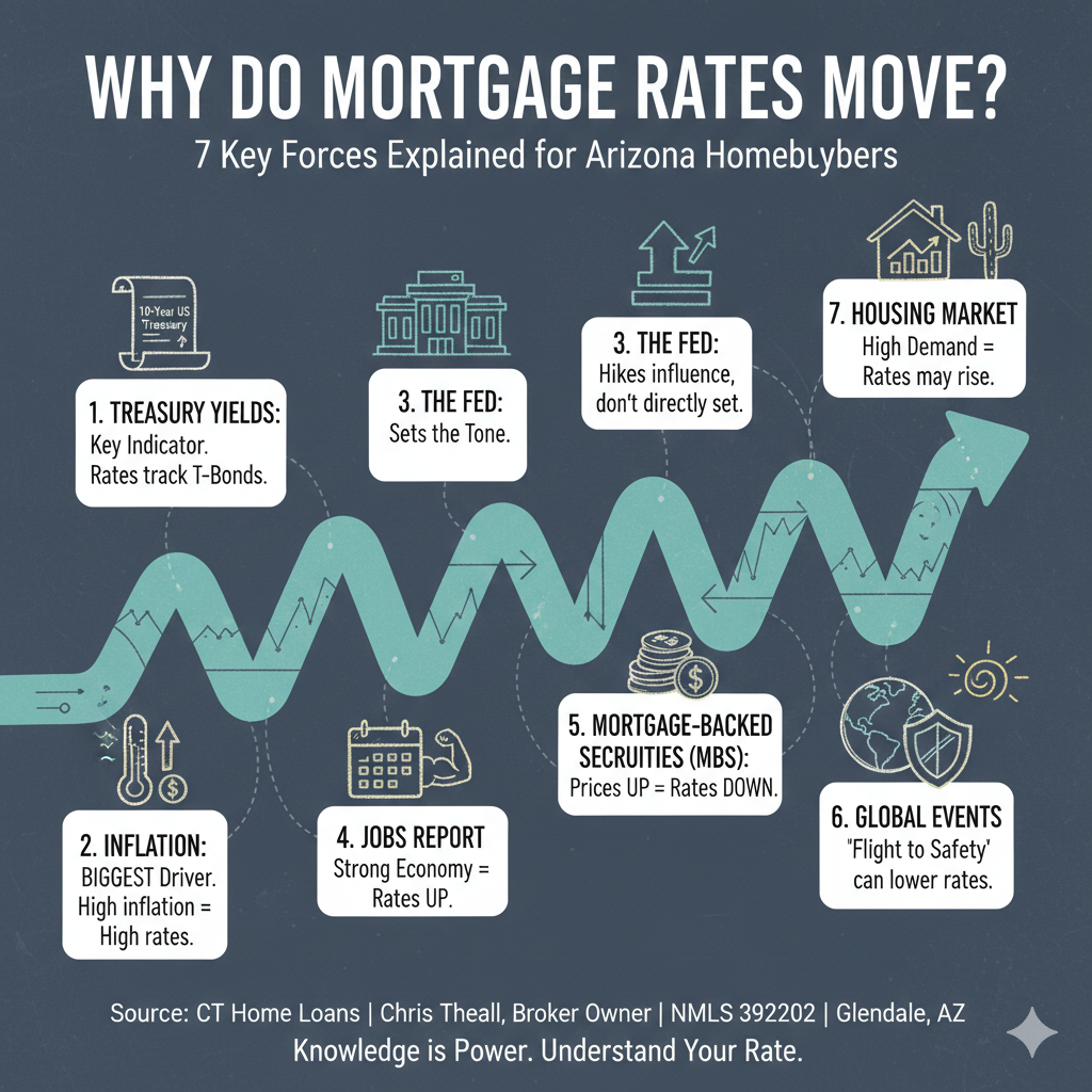 Why Do Mortgage Rates Move?  A Plain-English Guide for Arizona Homebuyers.  