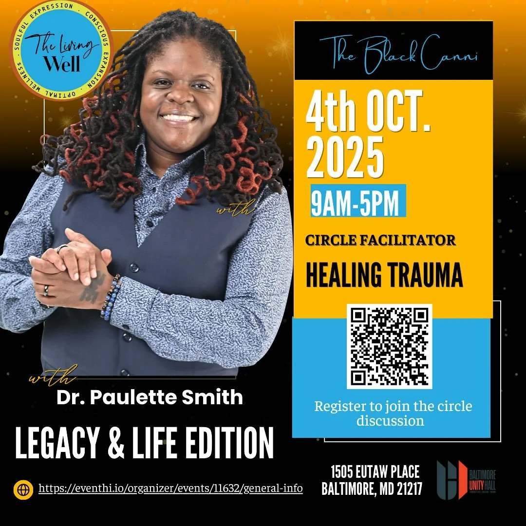 ✨ Baltimore, it&rsquo;s time! ✨
 I&rsquo;m joining The Black Canni: Legacy &amp; Life Edition this weekend.

Day 1 (Sat 10/4): Healing Trauma &mdash; restorative circle co-facilitated by me &amp; Ibrahim Turay (Immersive Healing Technologies).
 Day 2