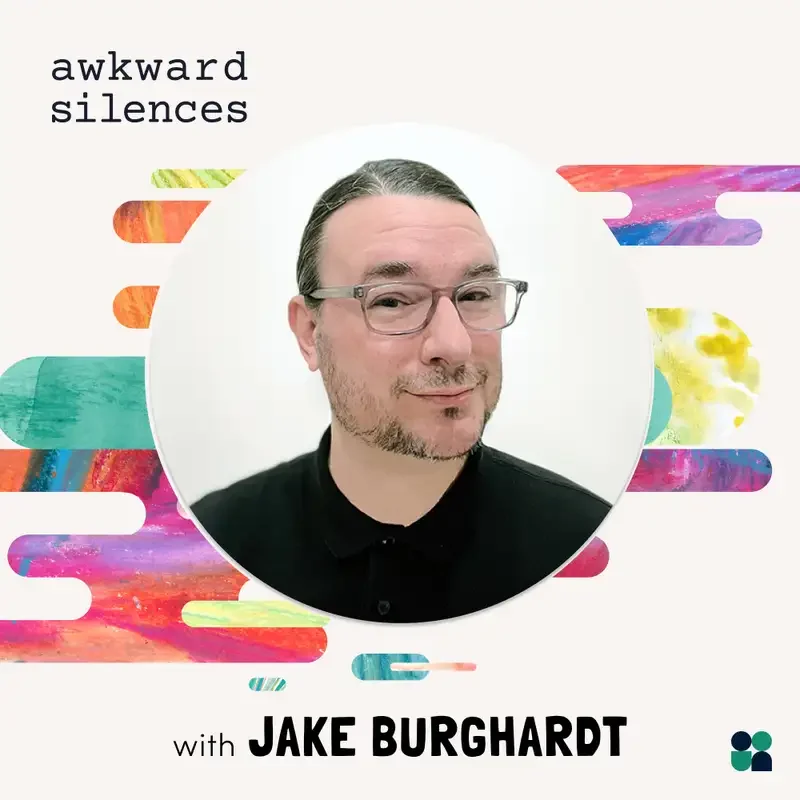 Awkard silences podcast cover image with Jake Burghardt headshot