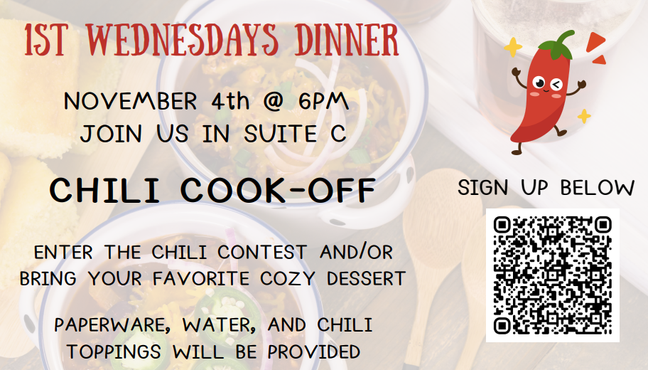 1st Wednesday-                   Chili Cook-Off