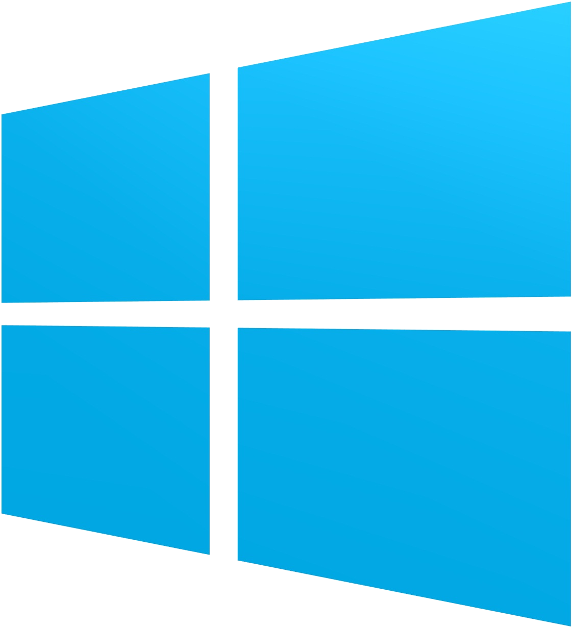 transparent version of the windows 11 logo in a blue color