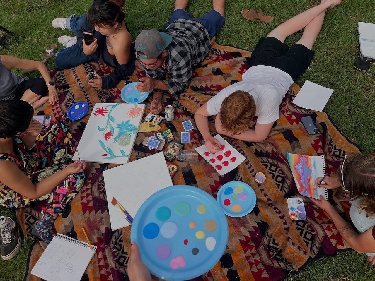 Look at our adorable work traders doing a paint and sip!!! Happy day