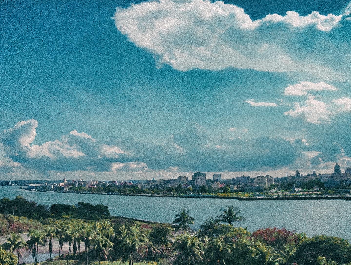 A view that has scarcely changed since the 1950s — Havana from Morro Castle across the mouth of Havana harbor — February 2012
