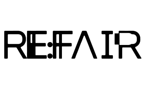 Neon sign displaying the words "RE: AIR" in stylized white text on a black background.