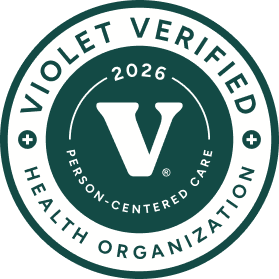 Violet Verified health organization badge for 2026, person-centered care.