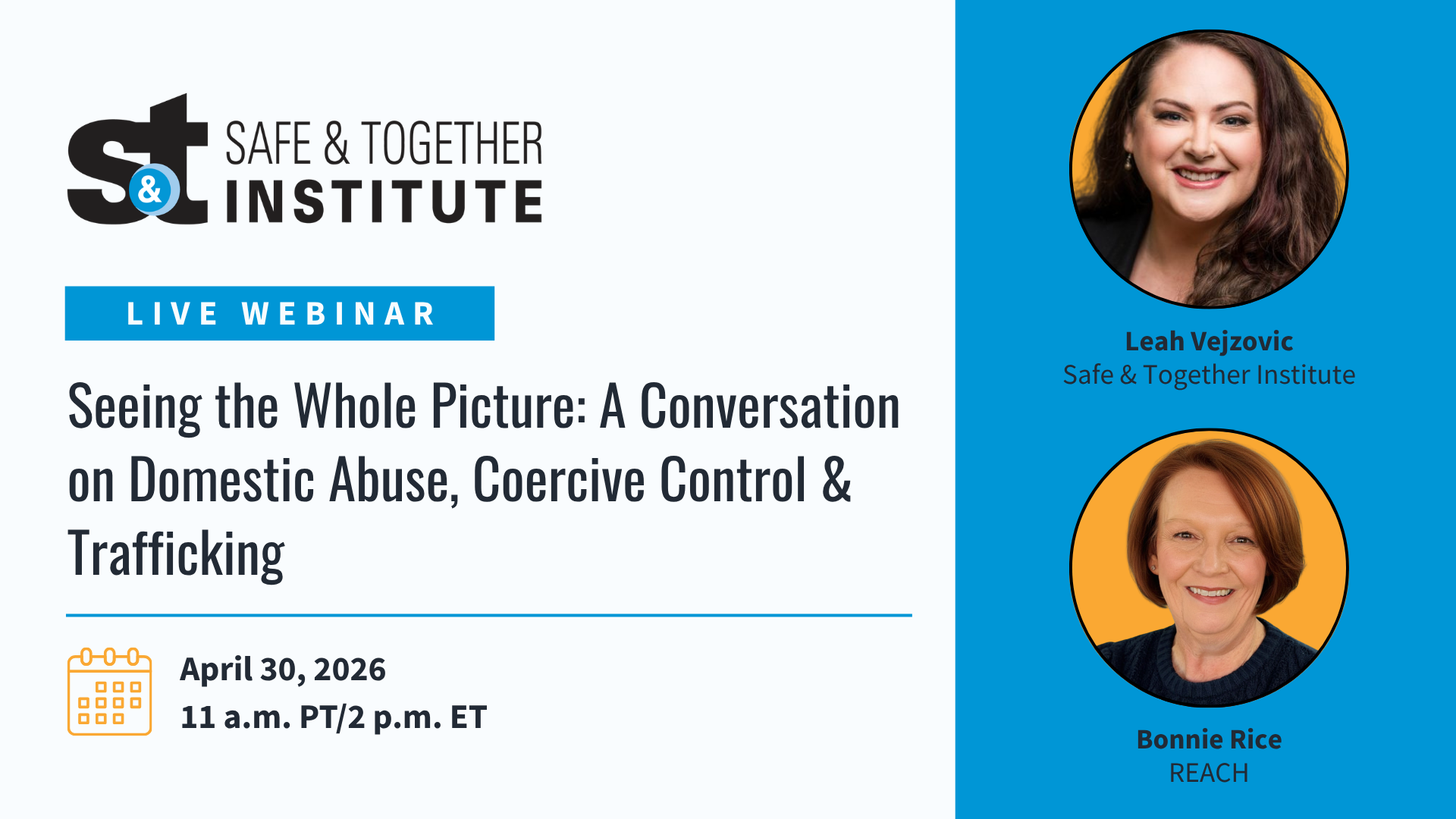 Seeing the Whole Picture: A Conversation on Domestic Abuse, Coercive Control &amp; Trafficking