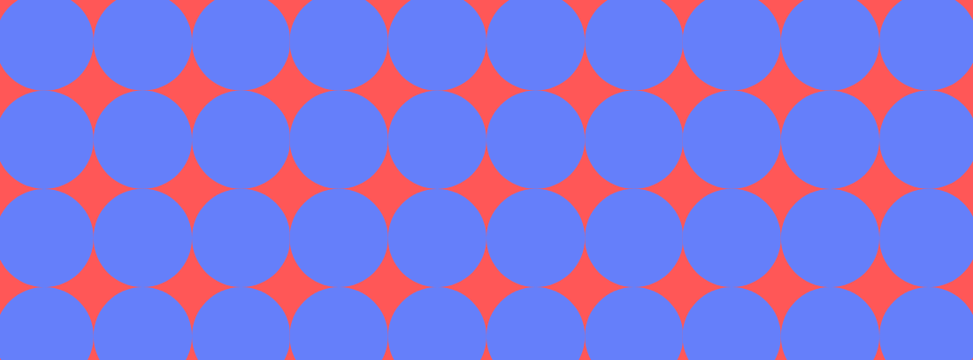 Pattern of large blue circles over a pink background creating an optical illusion of overlapping circles.