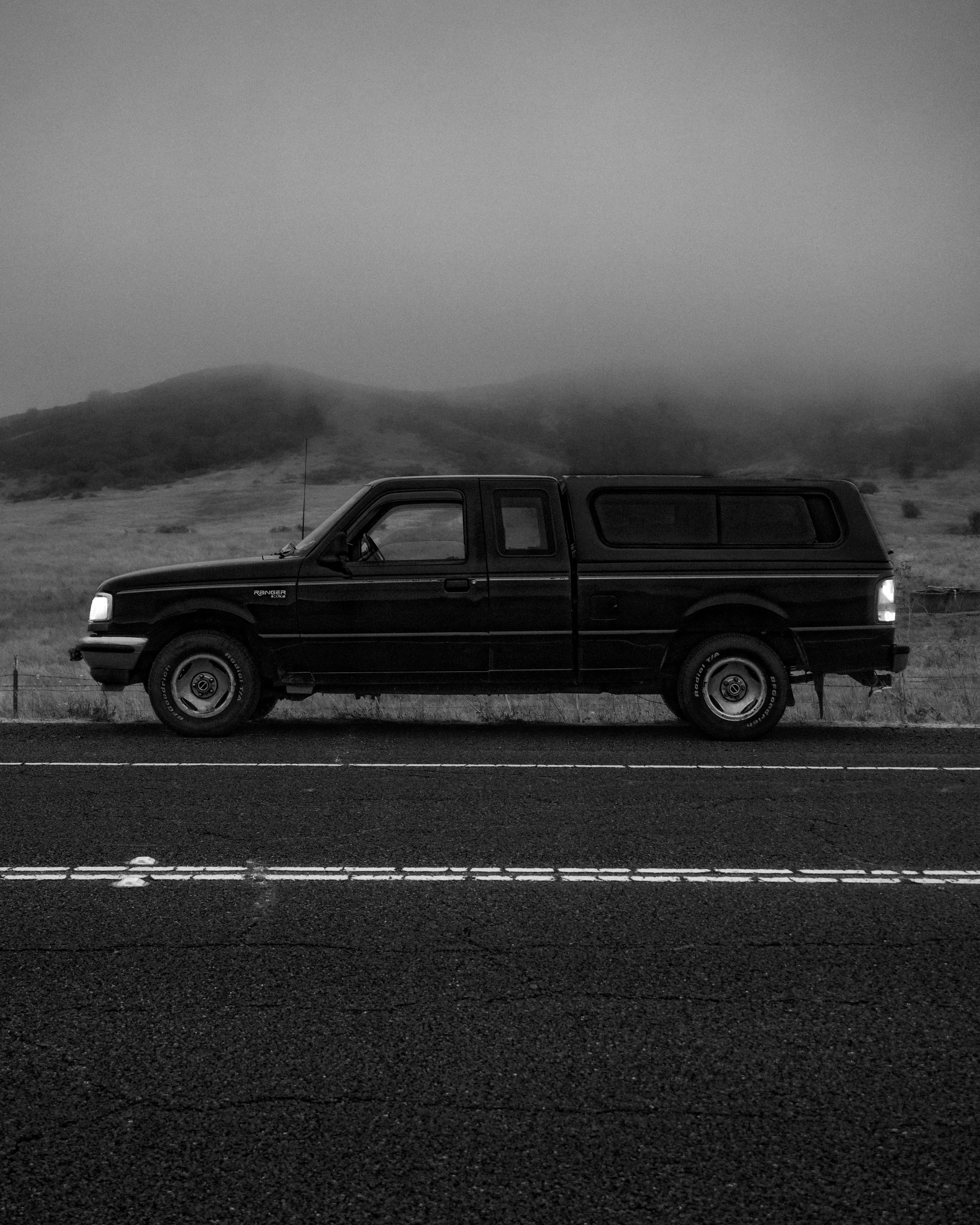 My lovely transportation and home at the time, parked roadside in Bodega, CA