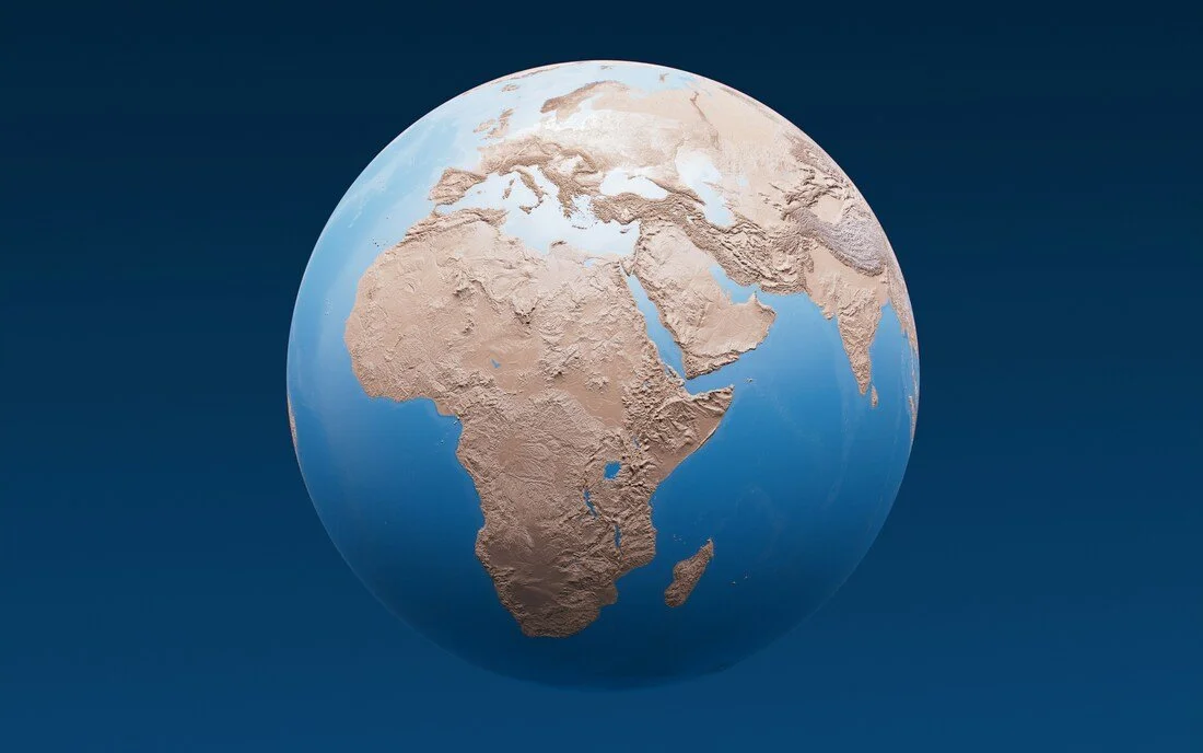 the globe over a blue background