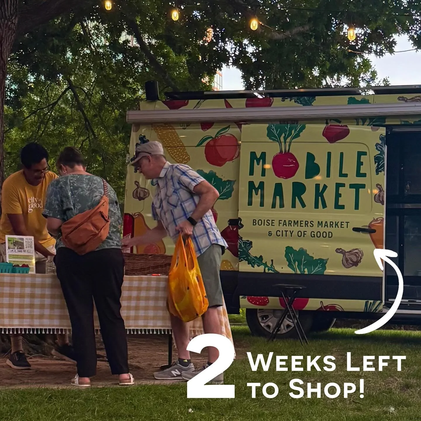 You have 2 MORE WEEKS to shop your neighborhood Mobile Market stop for fresh, local produce for the price you choose!🍅🥒🫜🫛🍞🍯

We will be finishing out the season the evening of October 2nd at the KIN Night Market, so come by, shop local goods &a