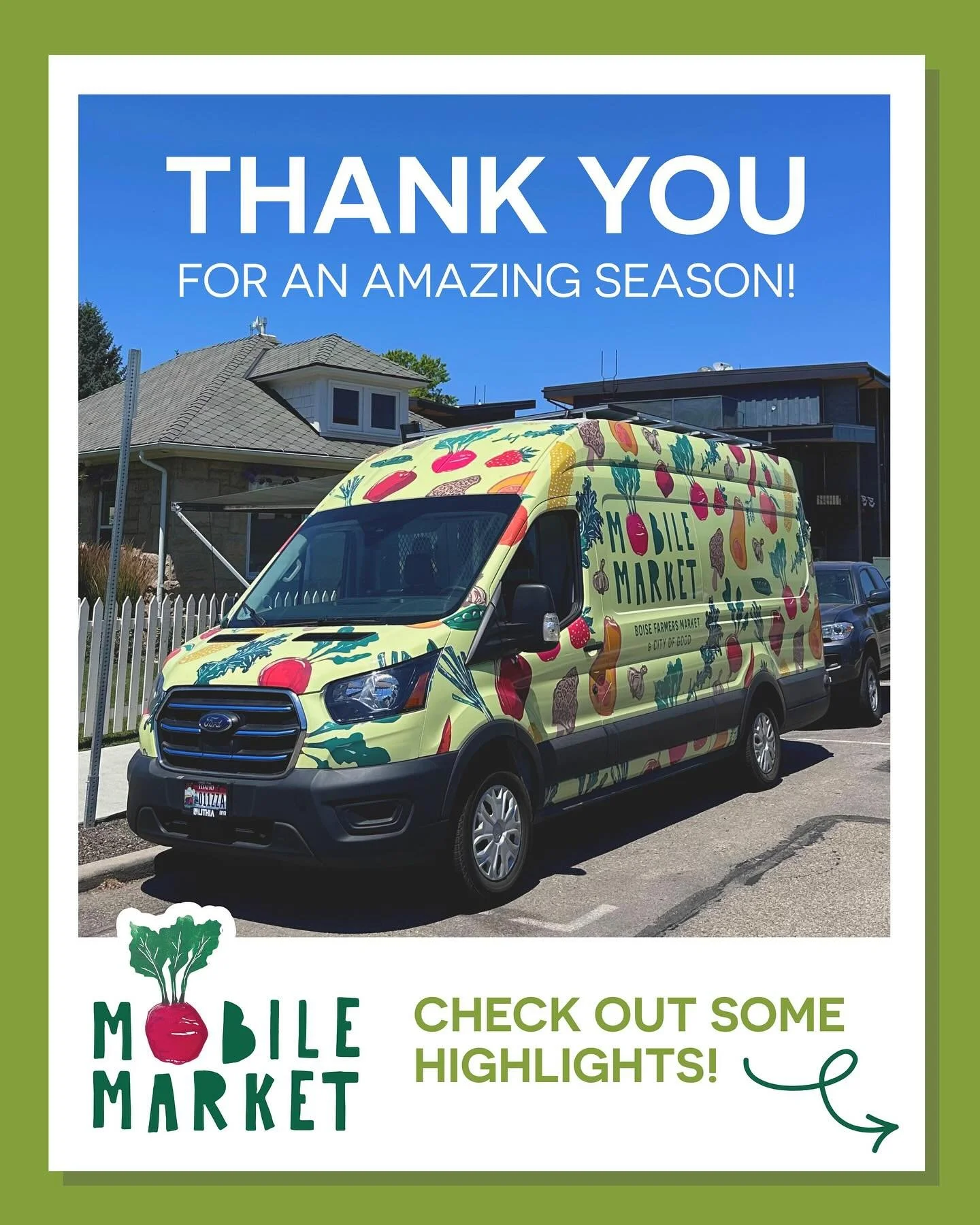 Thank you all for such a wonderful 2025 Mobile Market season! 🥕🫜🥬 This was an exciting year for the Mobile Market with our brand new electric van, the first year launching our &ldquo;choose what you pay&rdquo; model, and a handful of new stops! We