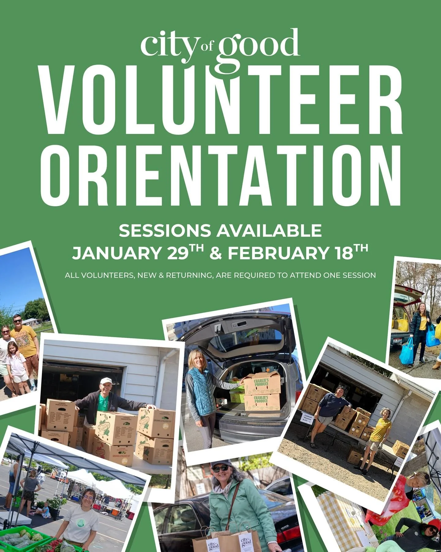 Want to get more involved with City of Good&rsquo;s mission? Or are you an existing volunteer ready to learn more? Join City of Good for our first ever volunteer orientation! We are revamping our volunteer program for 2026 and inviting all new and re