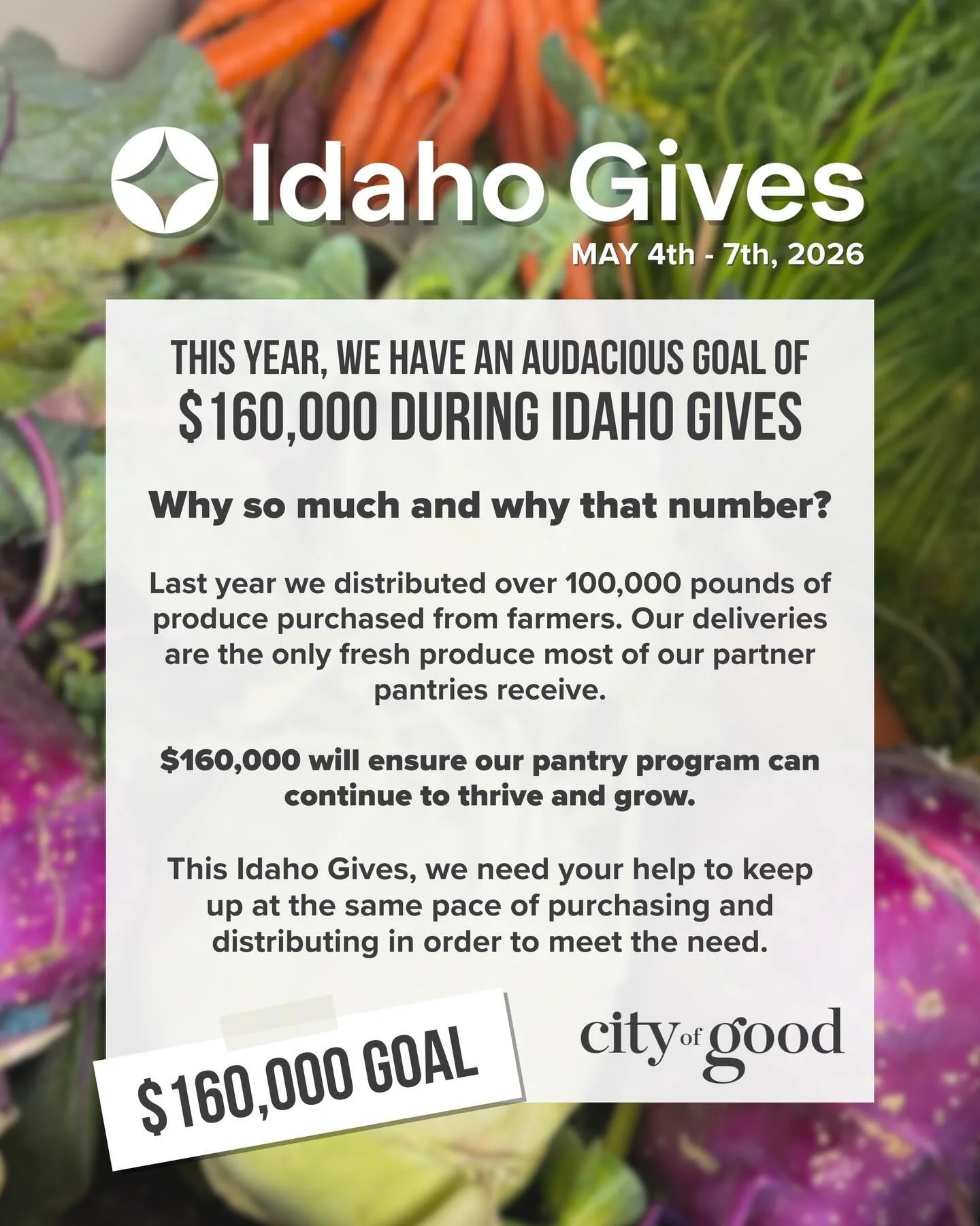Idaho Gives starts ONE WEEK from today! We have a big ask this year and a big week full of fun events! Whether it&rsquo;s grabbing a coffee, joining us for a night of karaoke, enjoying a beer with friends, or donating directly, your support helps us 