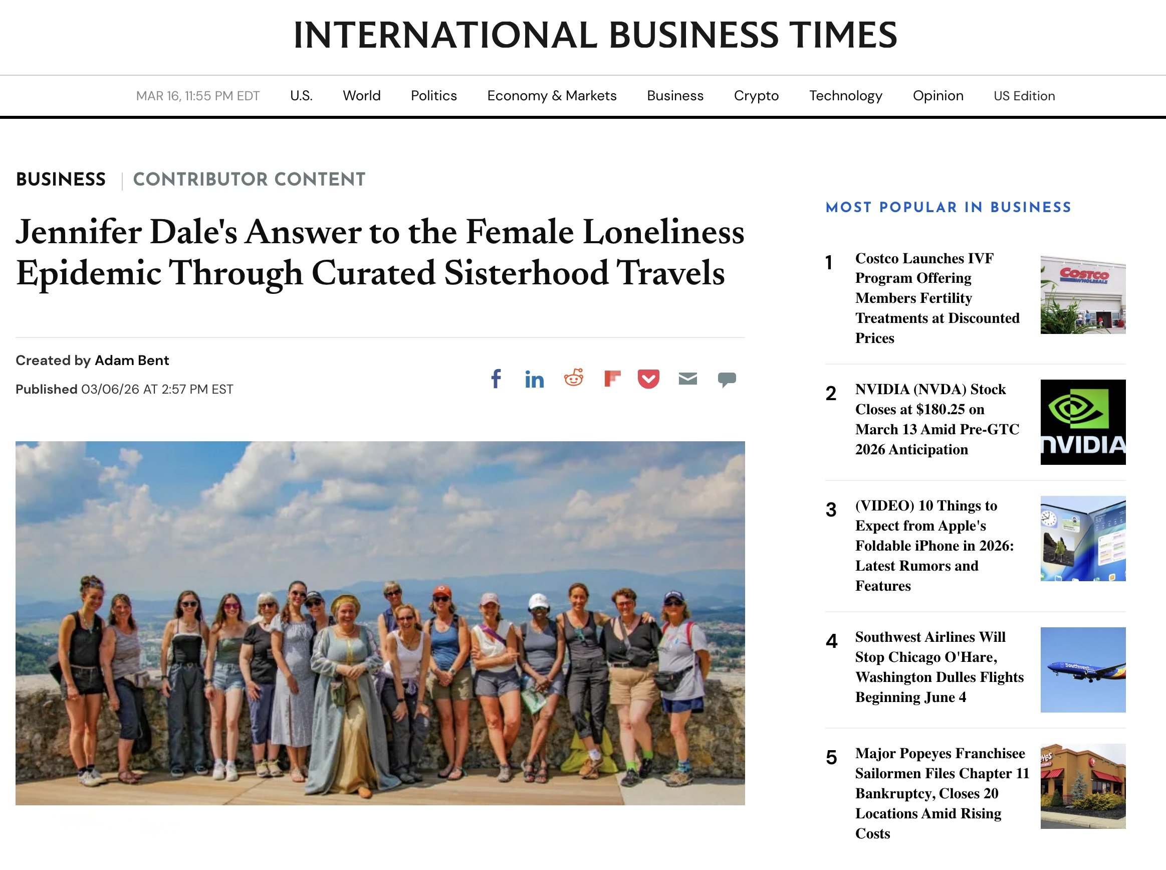 international business times article jen dales answer to the female loneliness epidemic