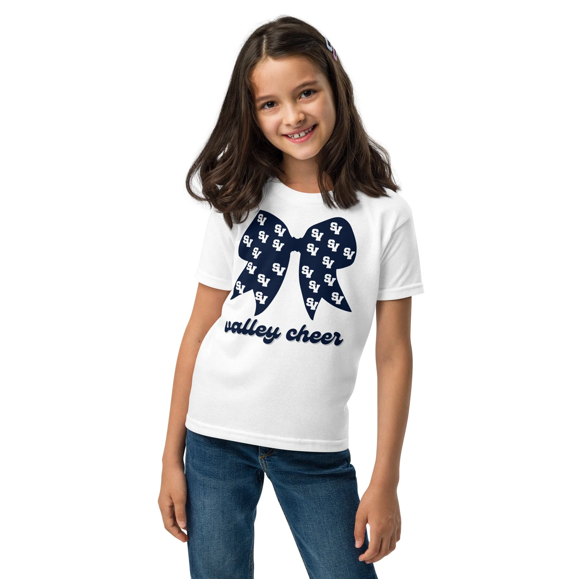 valley cheer bow youth t-shirt