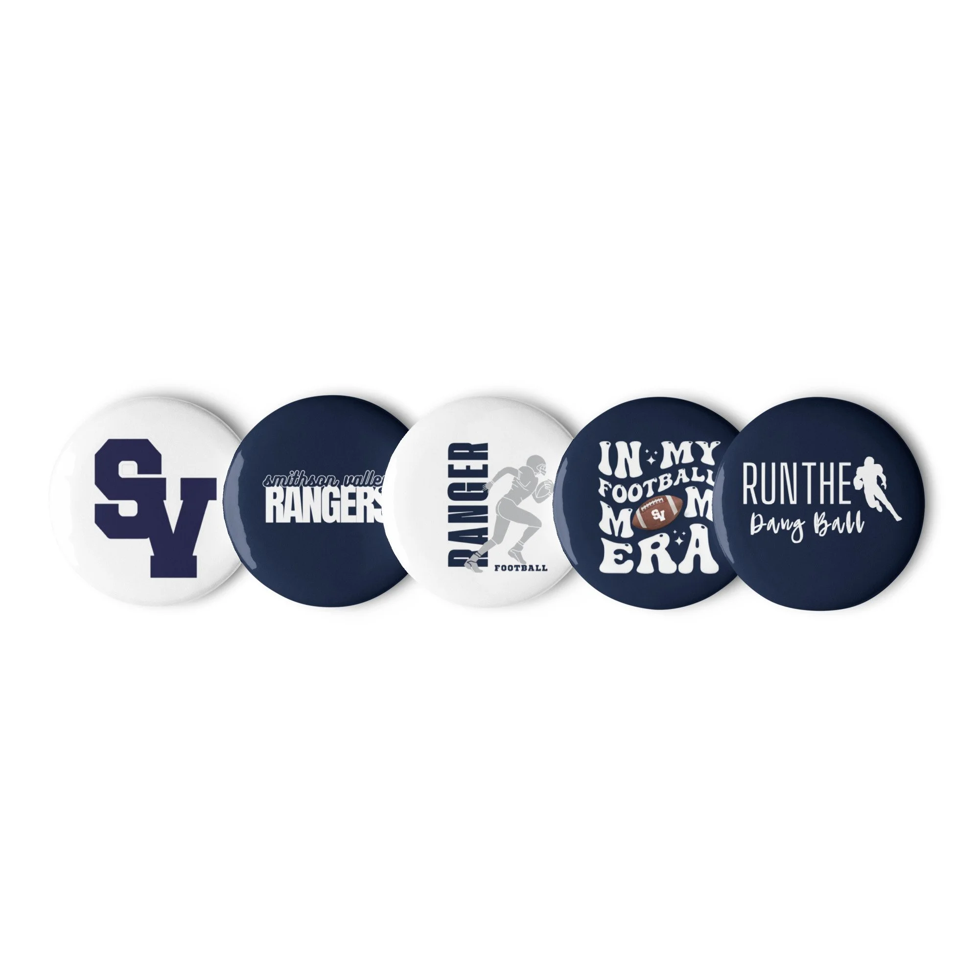 football set of pin buttons