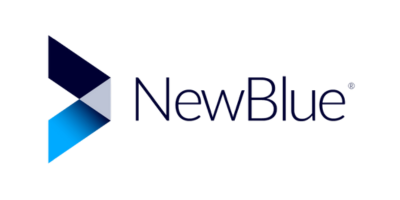NewBlue logo with geometric design.