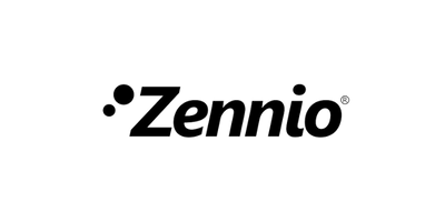 Zennio logo in black text with a stylized icon to the left.
