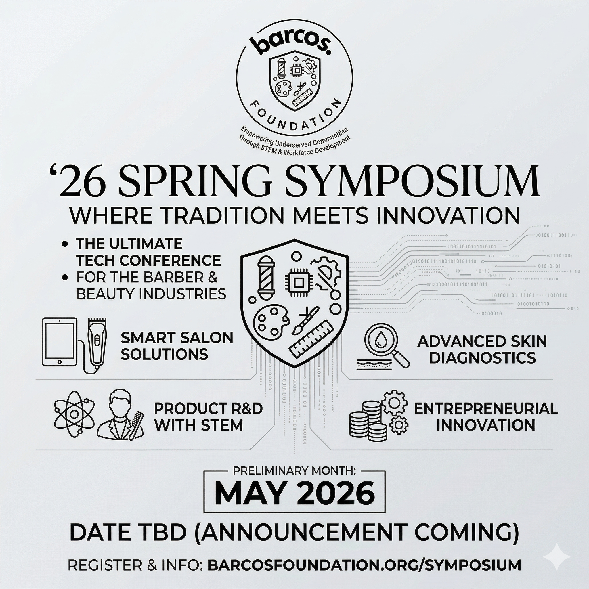 Upcoming "Spring Symposium." It is designed to act as a pre-event conversion point, driving traffic toward three key user actions: sourcing relevant content through the Panel Inquiries and Workshop Suggestions forms, and recruiting featured industry 