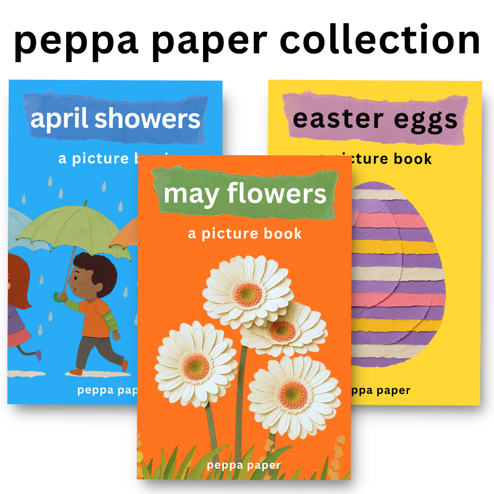 a series of small, beautifully designed  picture books with a minimal, paper collage aesthetic