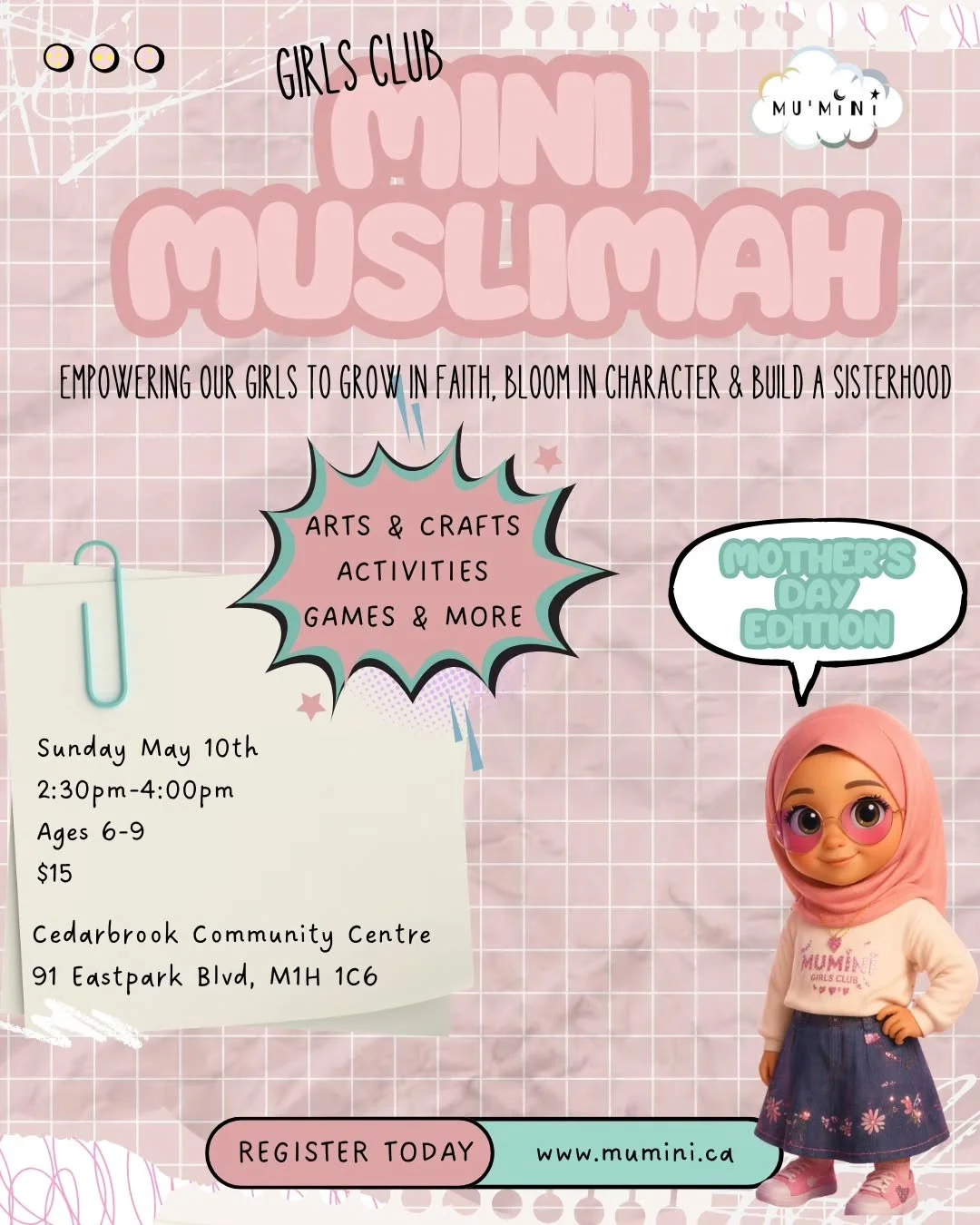 🌸💗 Mother&rsquo;s Day is around the corner&hellip; and we&rsquo;re making it extra special for our little girls 💗🌸

At this Mini Muslimah Girls Club &ndash; Mother&rsquo;s Day Edition, we&rsquo;re focusing on love, gratitude, and the beautiful bo
