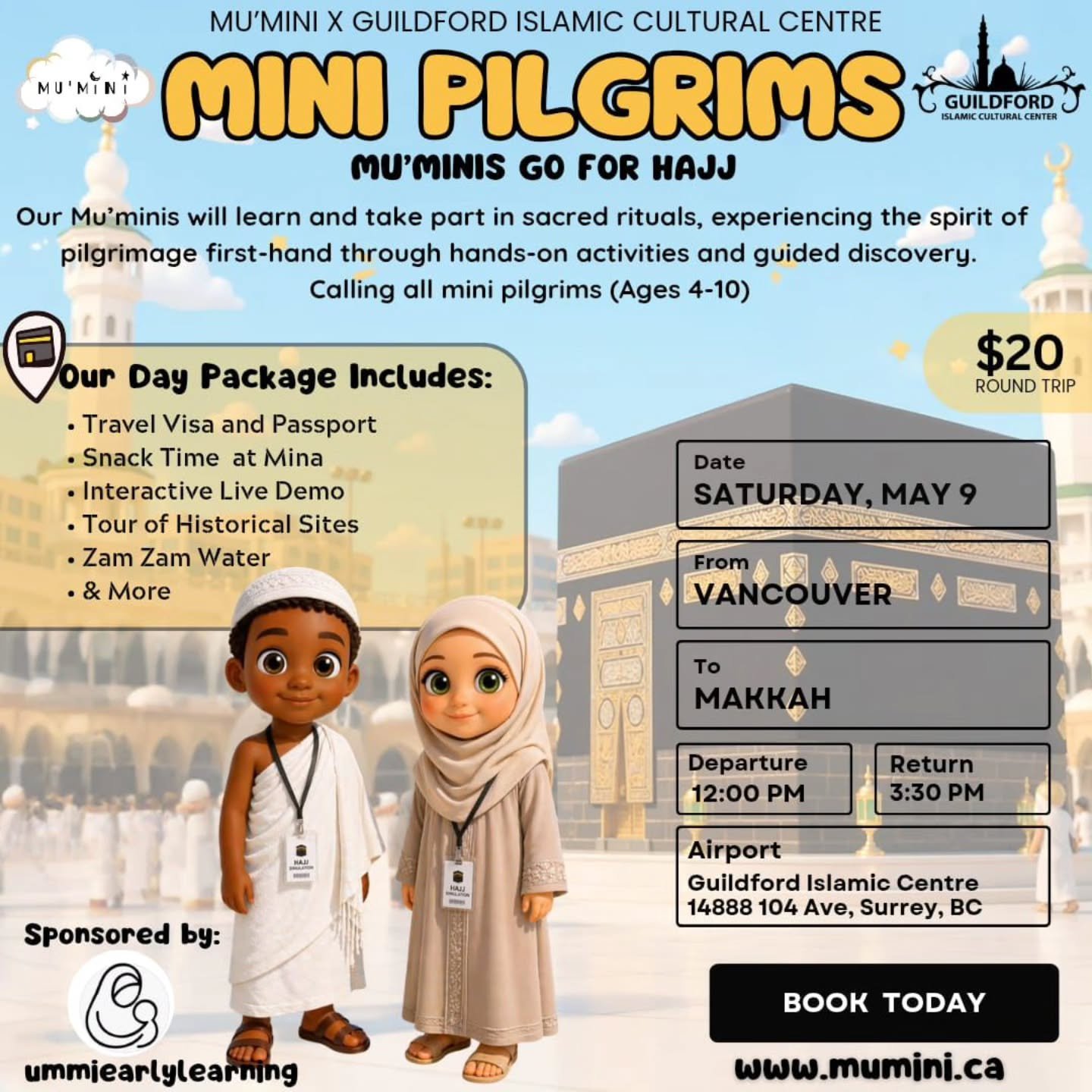 🕋 Hajj Simulation for Kids

Give your child a meaningful and memorable experience as they learn about Hajj by doing! Through this interactive simulation, kids will walk through the beautiful journey of Hajj in a fun, age-appropriate way&mdash;buildi