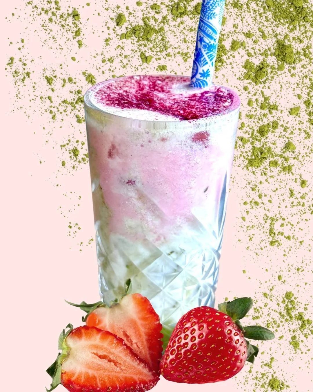 🍓 Iced Strawberry Matcha
Vibrant Misty Day matcha meets our house-made coconut milk with strawberry puree over ice. This ones fresh, creamy, and just the right kind of sweet.
It&rsquo;s the perfect sip for those sunny days (or days you wish were sun