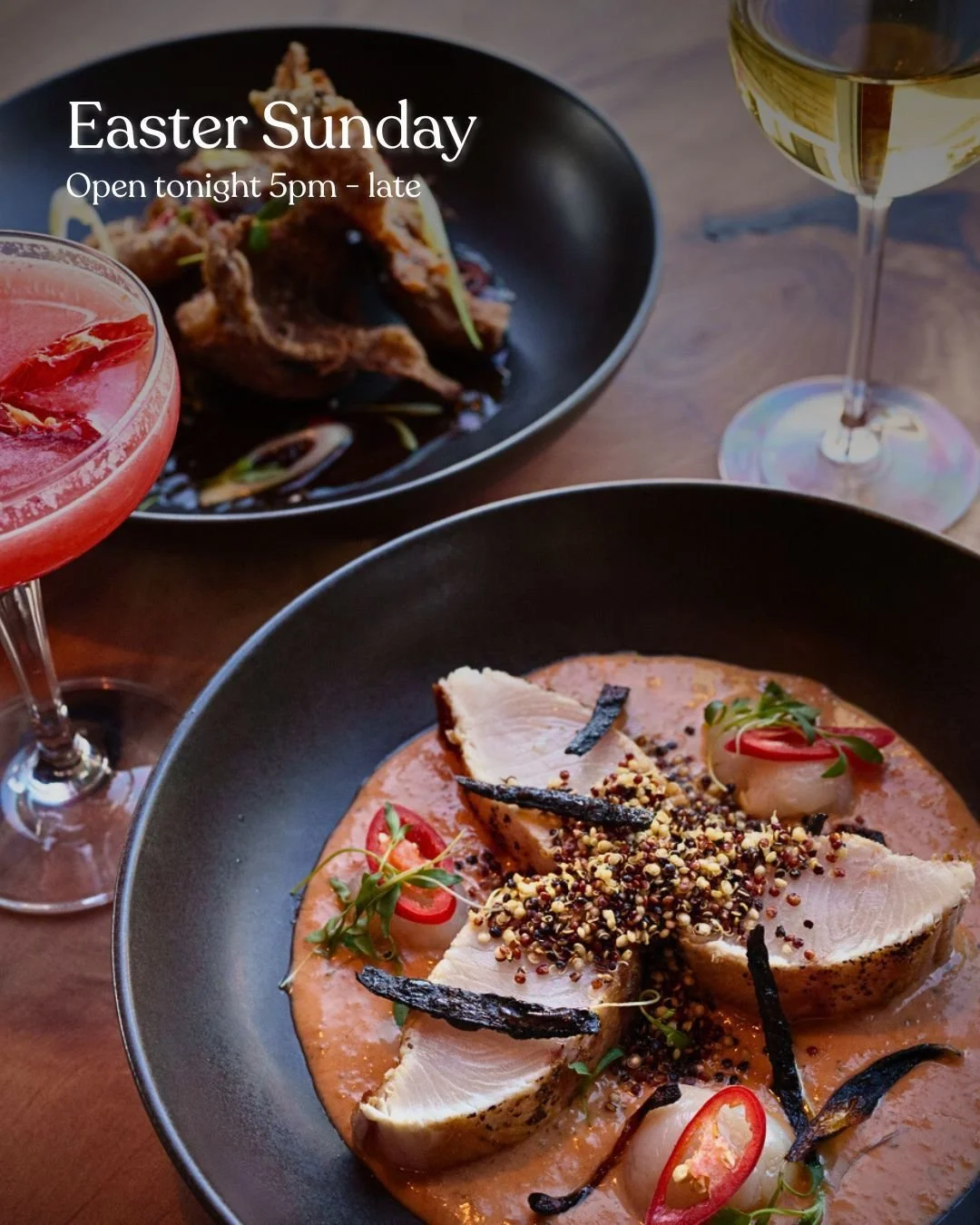 We&rsquo;re not usually open on Sunday nights,
but with a long weekend in play, it felt right.

Easter Sunday
From 5pm