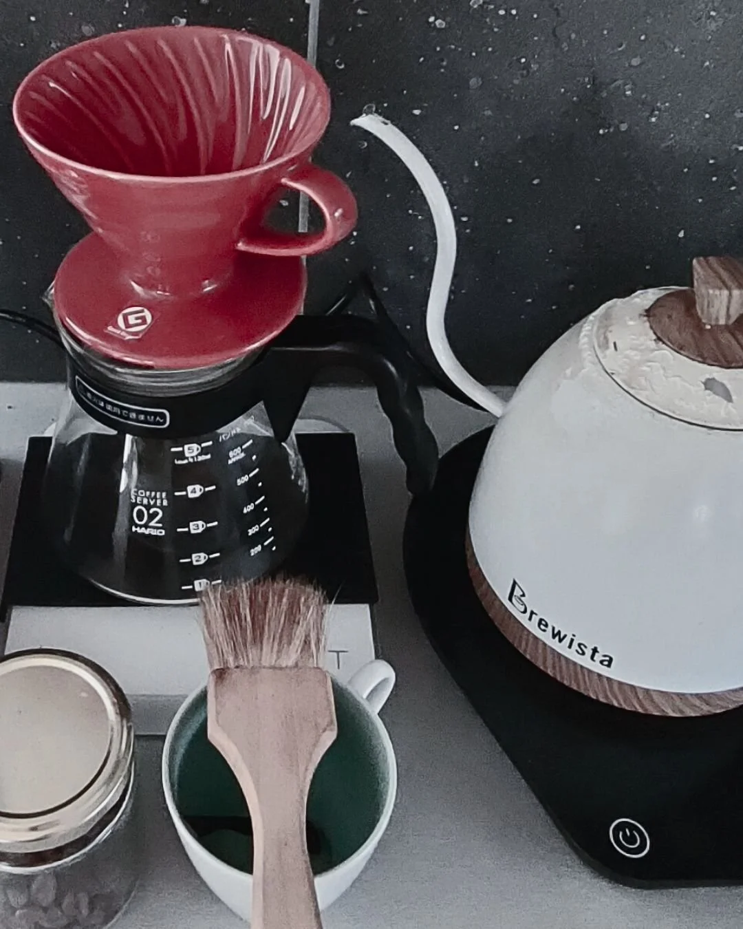 This is our morning ritual setup. 

You don&rsquo;t need expensive equipment to make amazing coffee at home.

Just quality beans!!

Turning Point Coffee - Next Level - Uganda  Light/medium roast, tasting beautiful through filter.