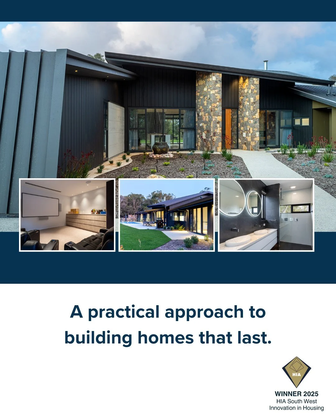 Positioned high on Yallingup Ridge, this two-acre custom home looks out across Geographe Bay. Homes like this are shaped by their setting. Our approach is collaborative and considered, with each design tailored to the location and the way our clients