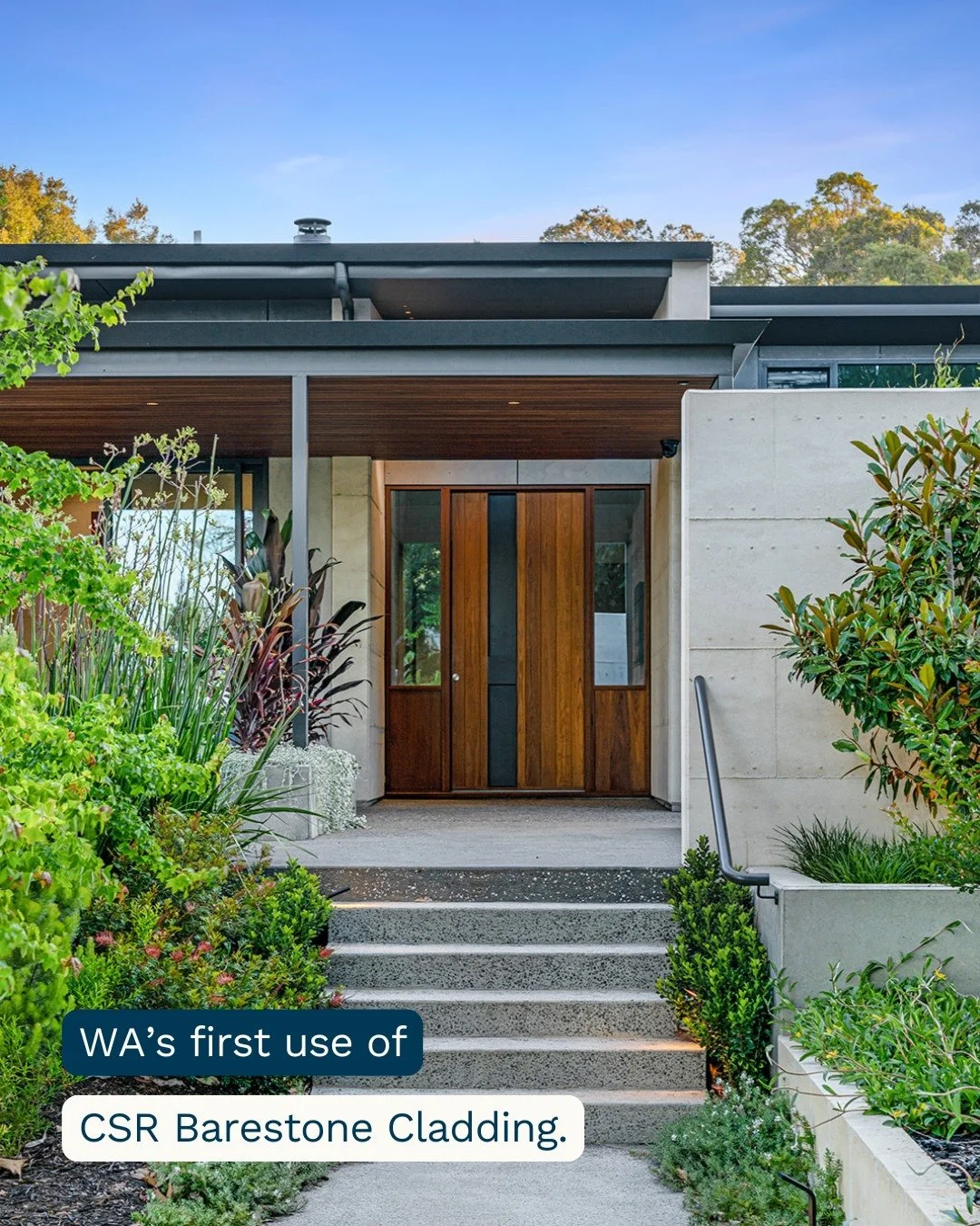 A material chosen for how it performs, not just how it looks.

CSR Barestone cladding is fire-resistant, low-maintenance, and built for the South West climate. This Margaret River build was the first in WA to use it and it's now a CSR case study.

Pa