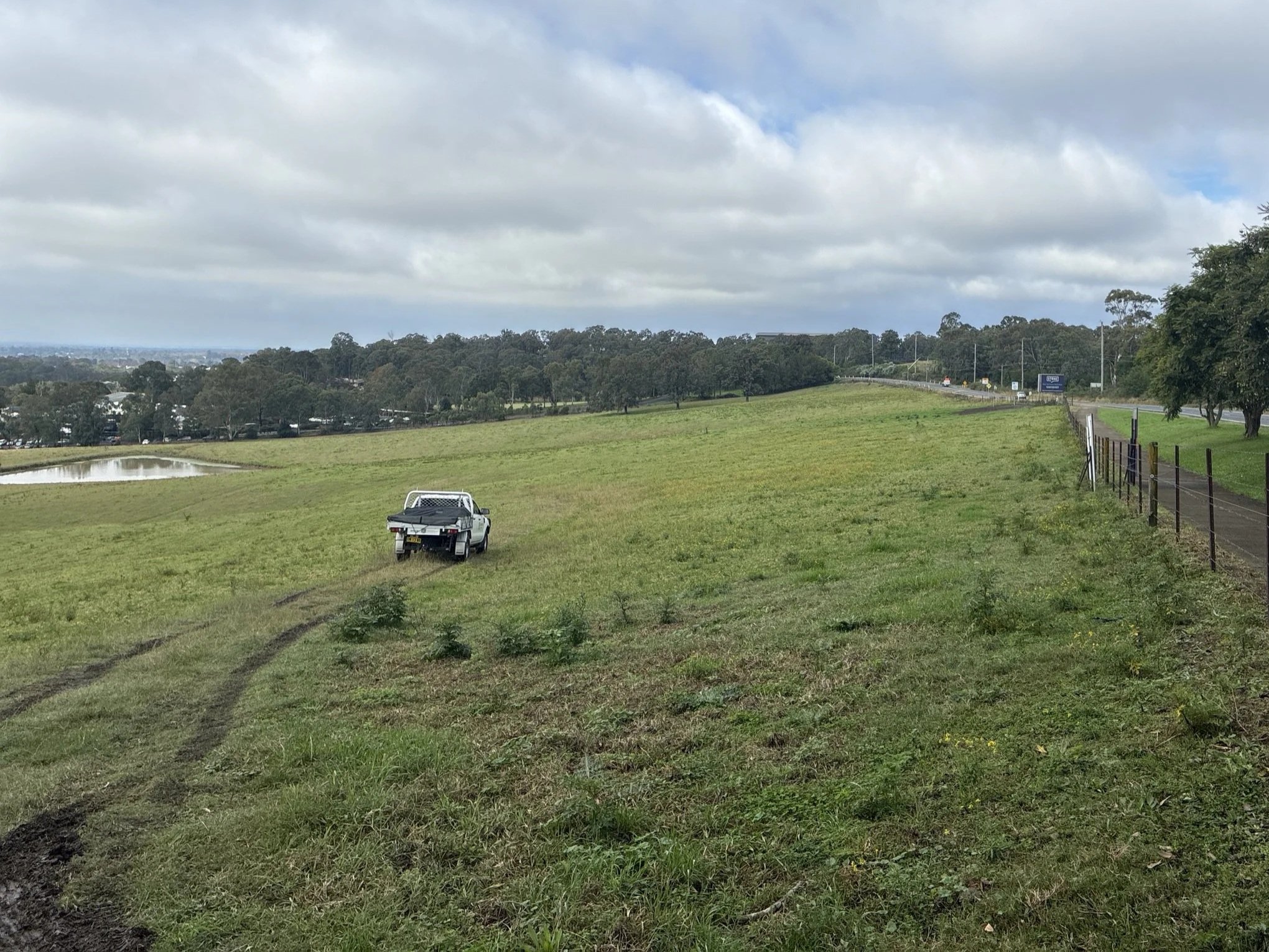 Confluence Environmental vehicle during a detailed site investigation at a rural property