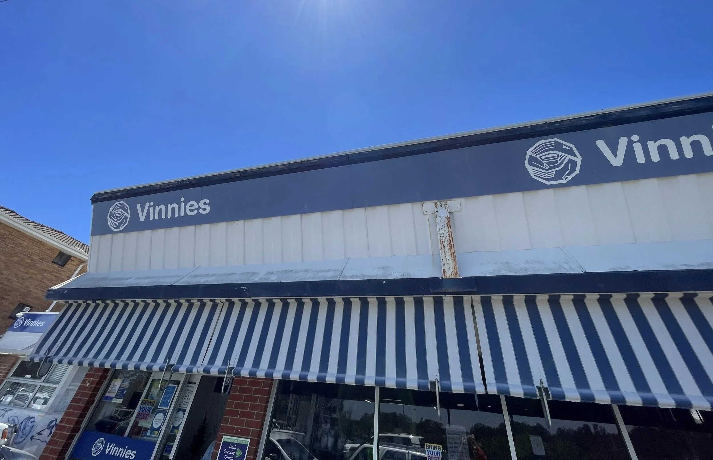 Exterior of a Vinnies retail property in NSW included in a multi-site asbestos survey and register program.