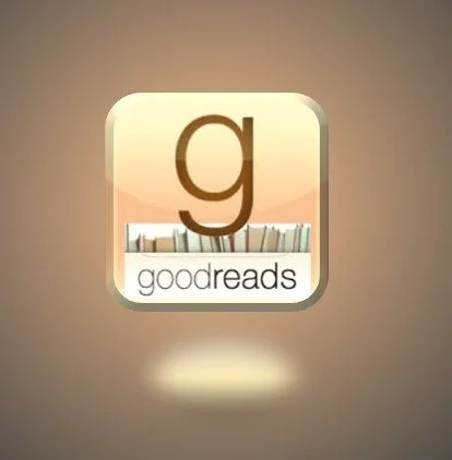 Goodreads app icon with a large lowercase letter 'g' and a row of books, with the word 'goodreads' underneath.