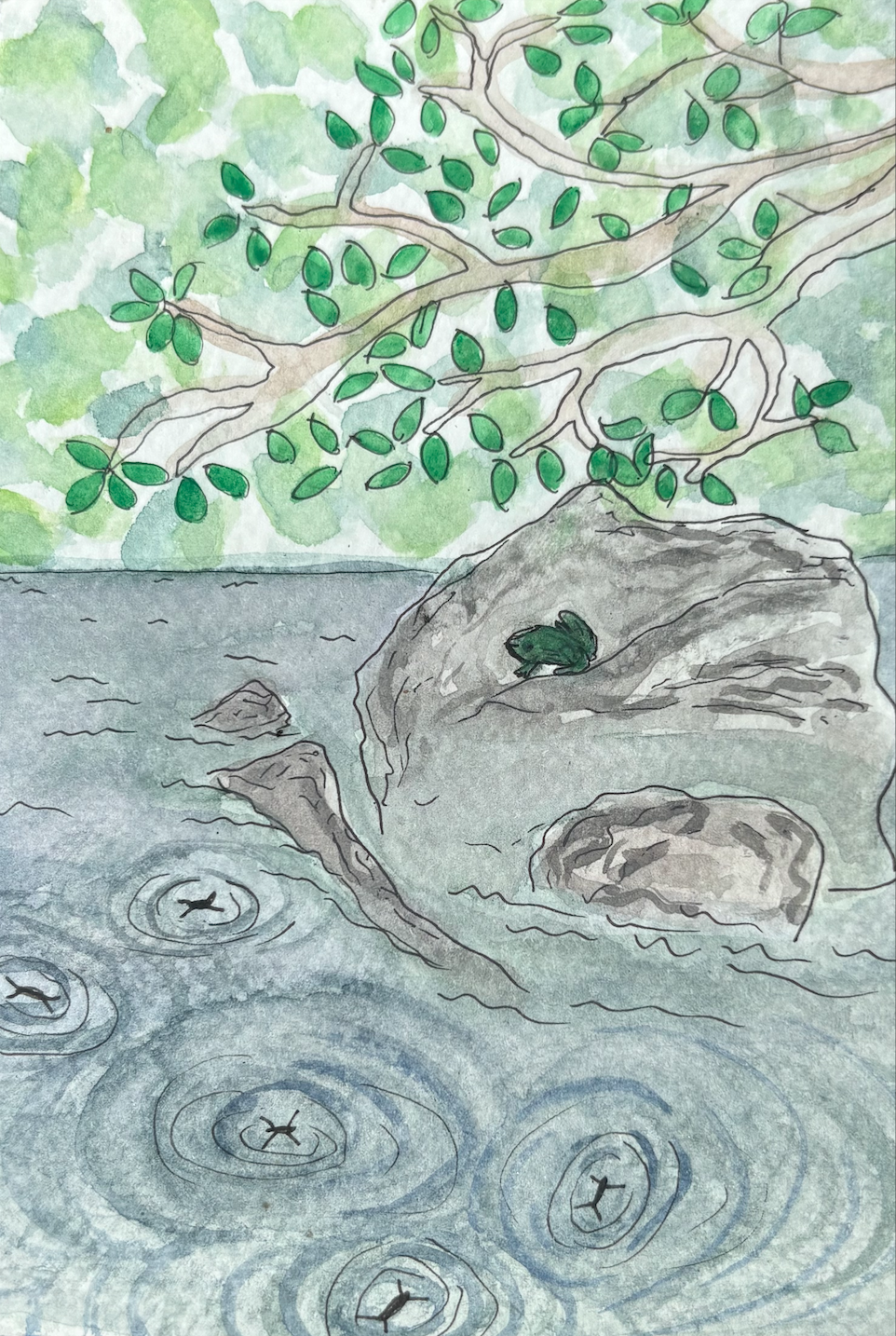 Long Trail Watercolor Print: Day 1