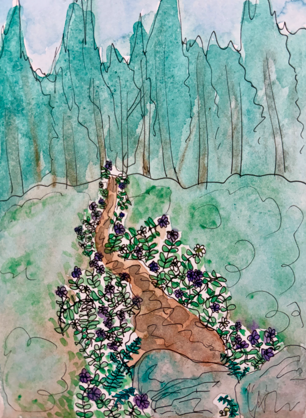 Long Trail Watercolor Print: Day 27