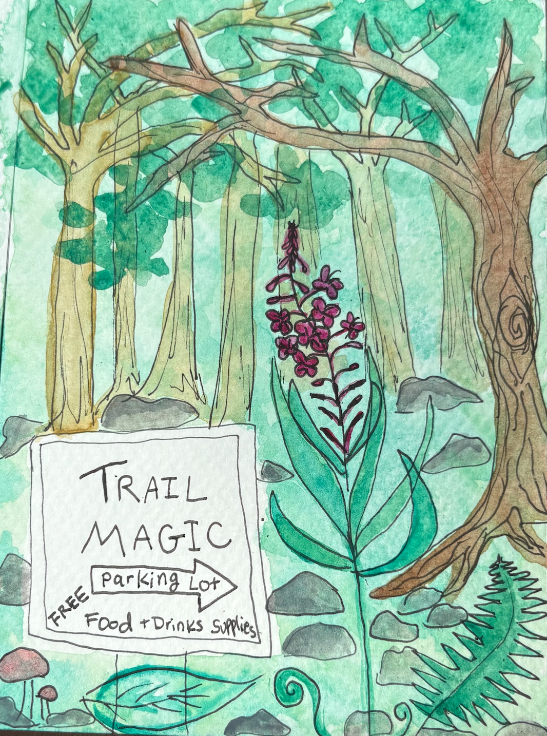 Long Trail Watercolor Print: Day 2