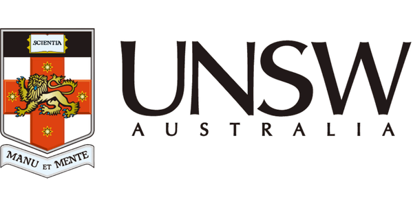 University of New South Wales (UNSW) Australia logo featuring a crest with a lion, shield, and motto.