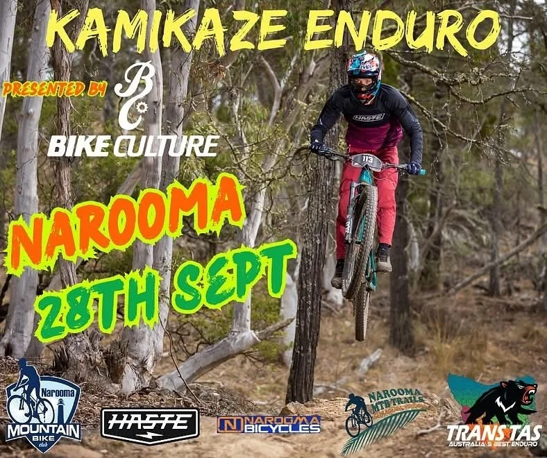 ⏰ Rego closes this THURSDAY 10pm! Registration can be found in our profile. Get in now and don&rsquo;t miss out! 
@bikeculturecanberra @_hastemtb @naroomabicycles @mtbnarooma @eurobodalla @eurobodallacouncil 
-
#capitalkaikaze #kamikazeenduro #bikecu