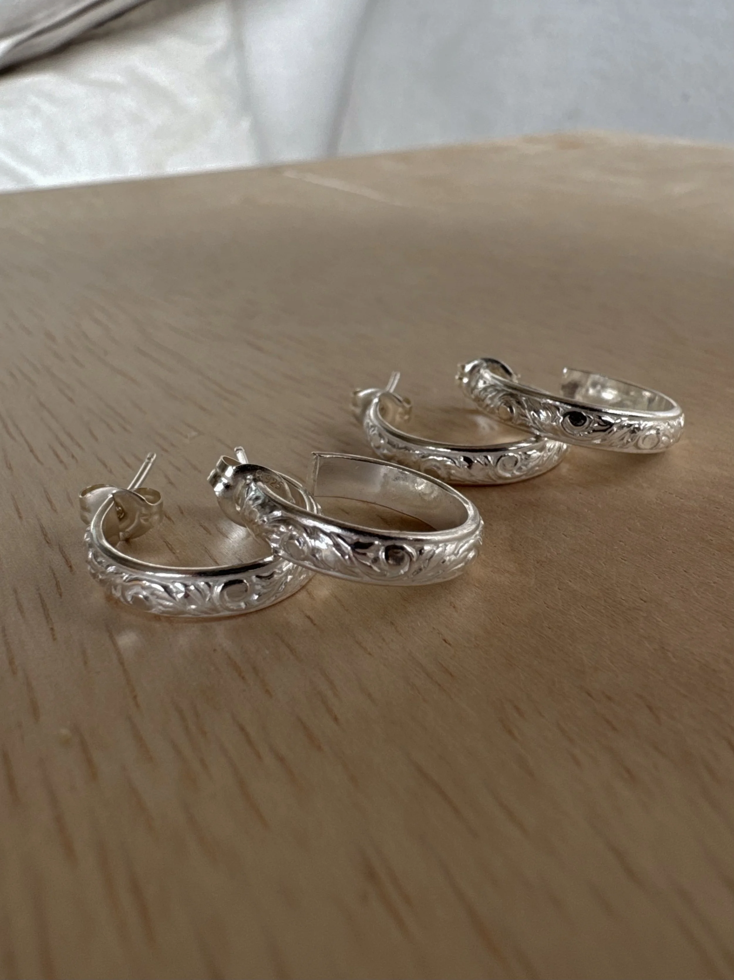 Patterned Stud Hoops