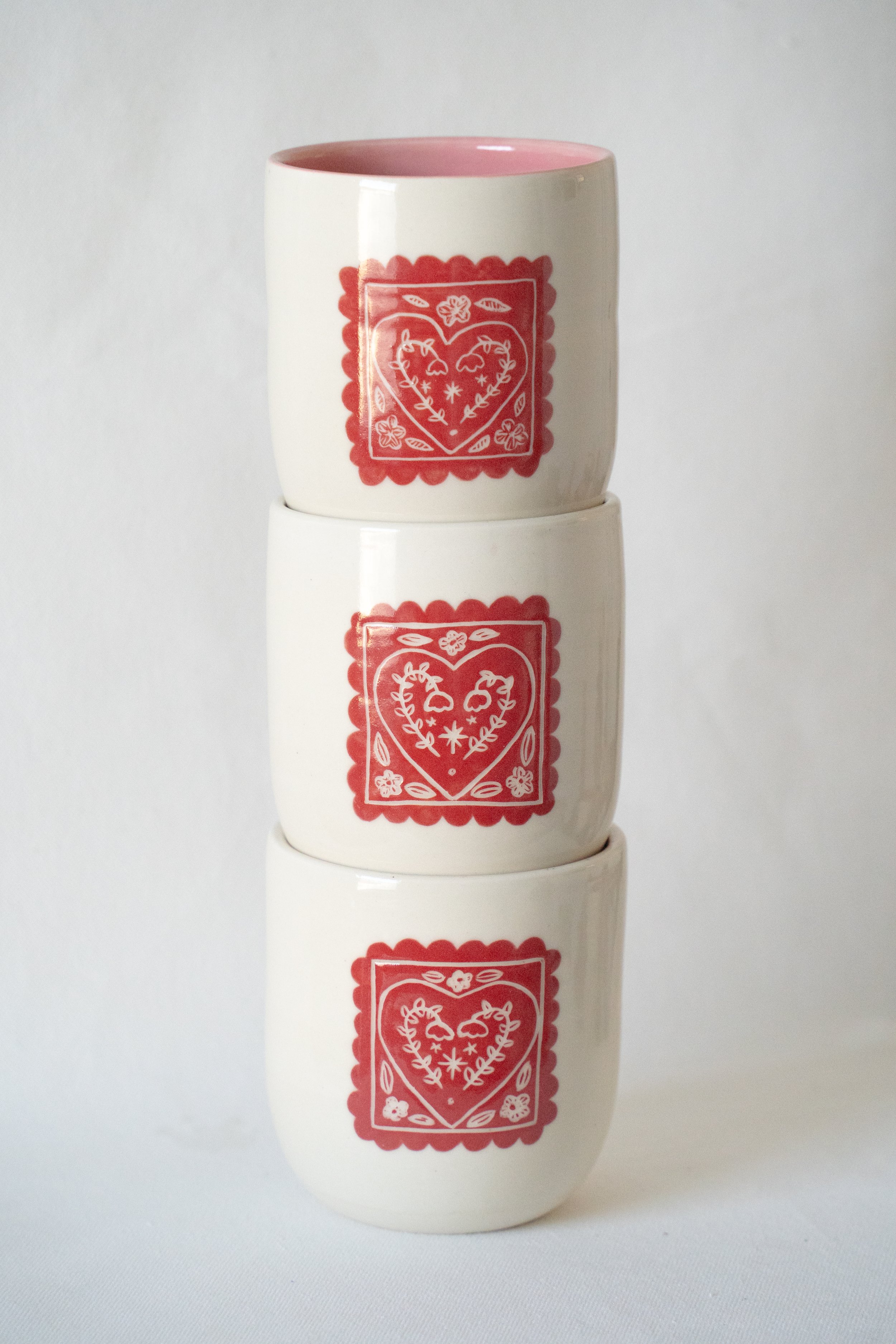 Flower Heart Valentines Tumbler