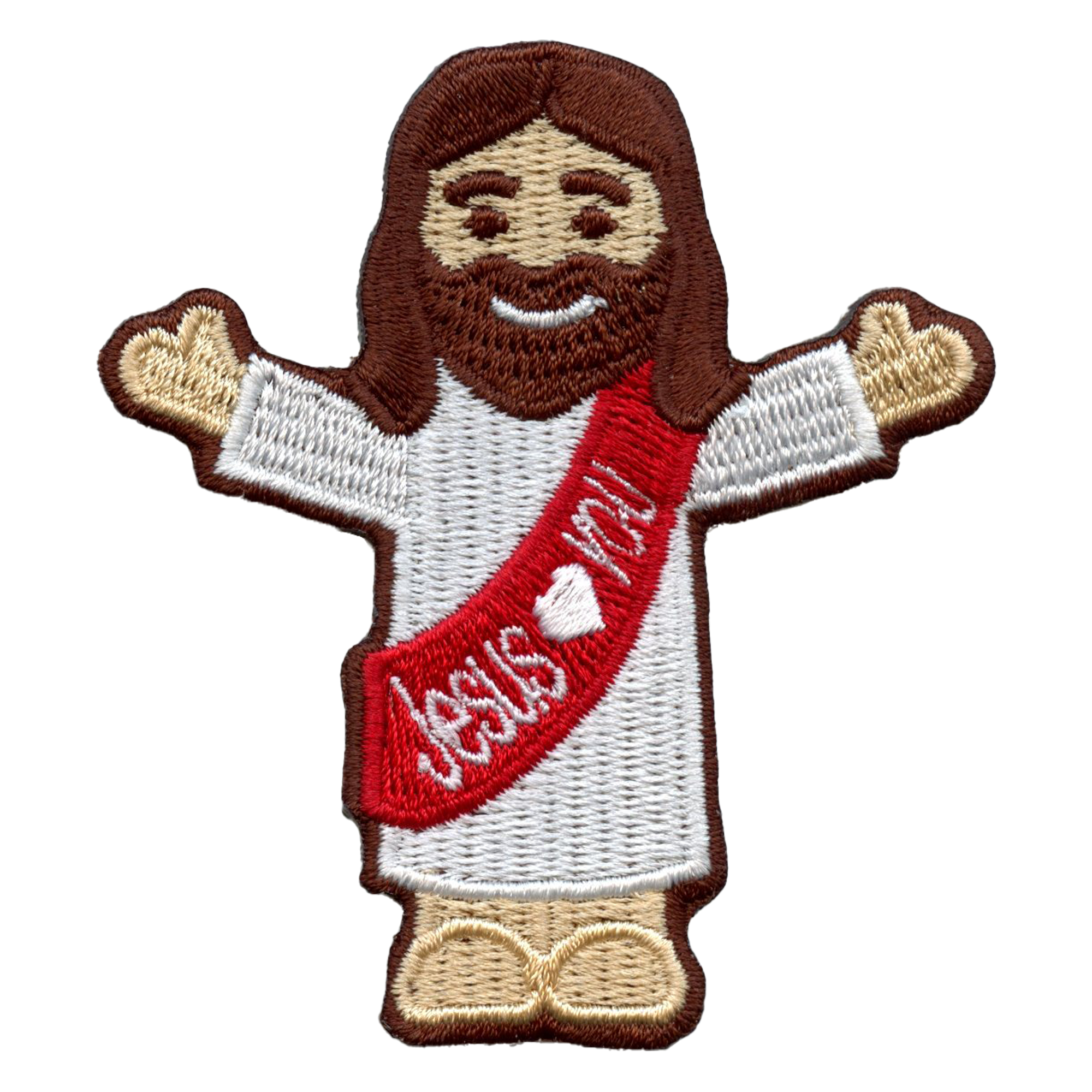 Jesus Loves You Patch Chibi Religious Christian Embroidered Iron On