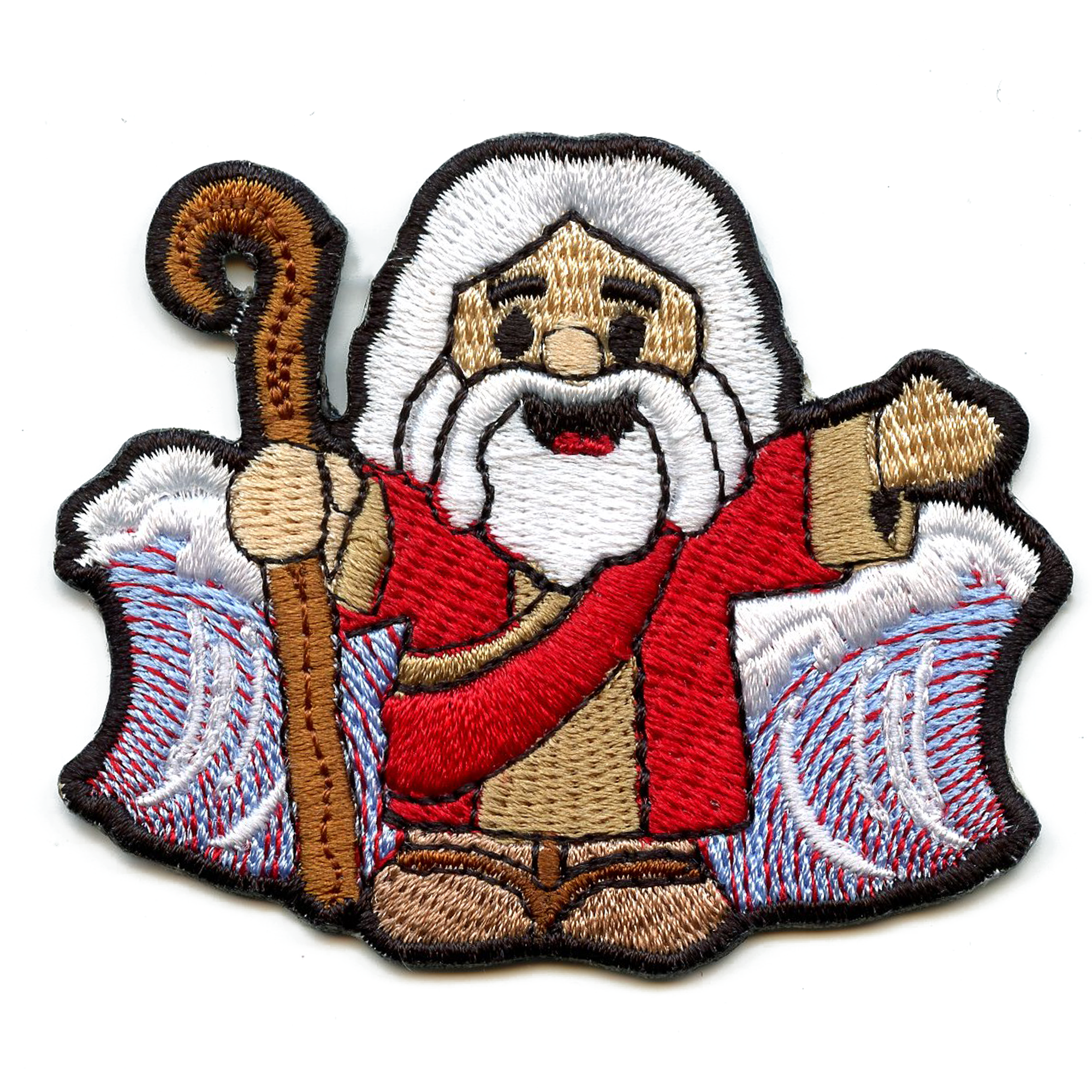 Moses and The Red Sea Patch Chibi Religious Bible Story Embroidered Iron On