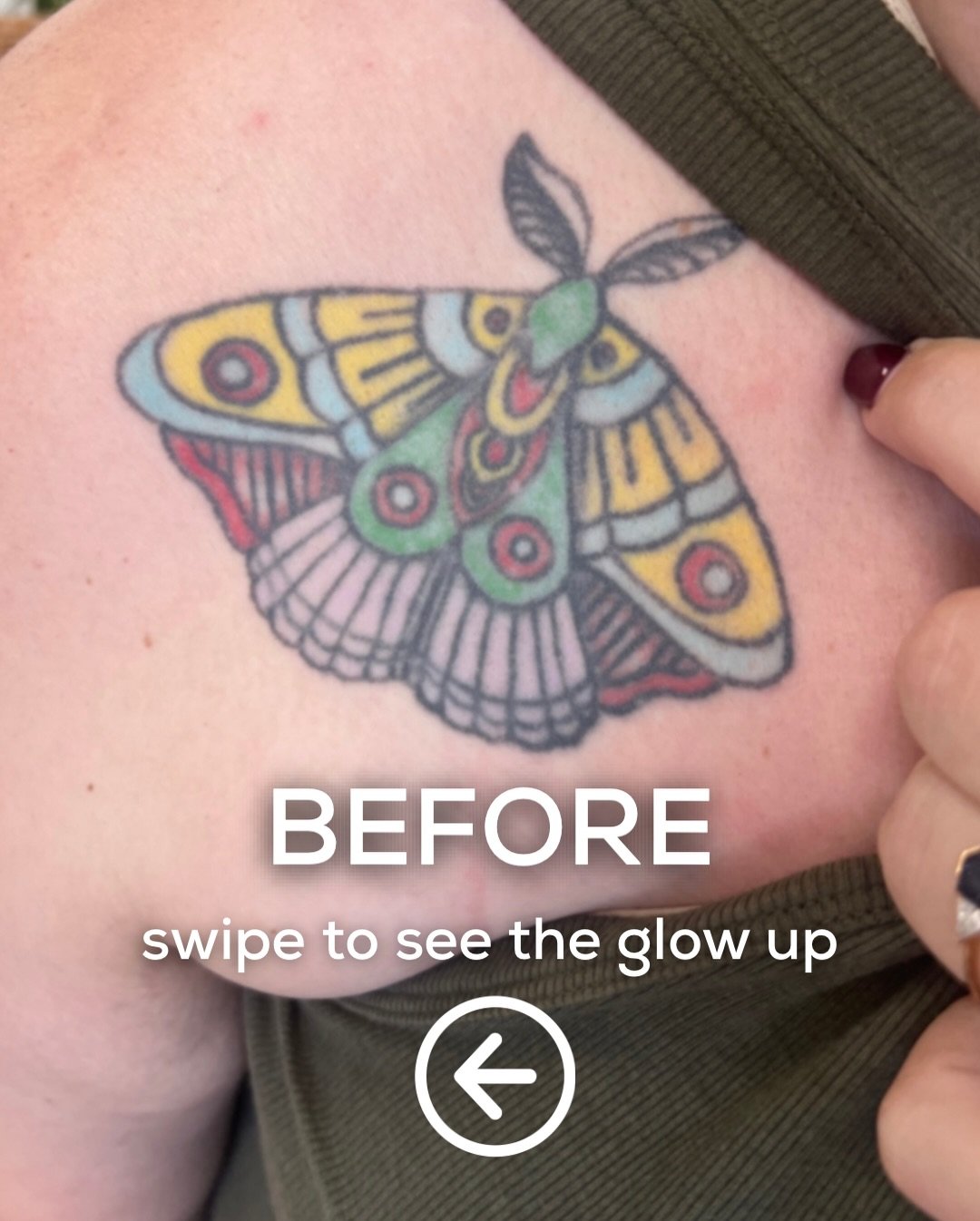 From then ➡️ to now ✨

Nothing like a little tattoo refresh to make it feel brand new.
Swipe for the glow up &amp; follow along for more ink magic! 🪄 

Done by @rebeccabettz 

#TattooGlowUp #TattooTransformation #MorningGloryTattoo