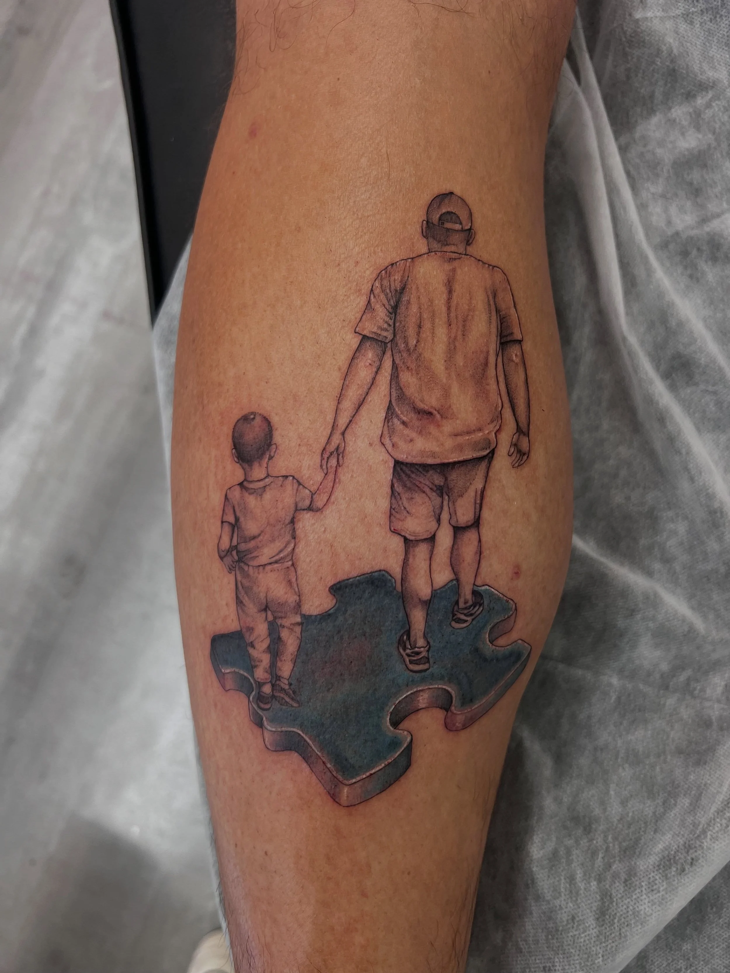 Some moments are too important to leave in a photo album. 🖤

A father and son, hand in hand, turned into a piece that can be carried forever. The puzzle piece adds an extra layer of meaning&mdash;representing connection, support, and a bond that fit