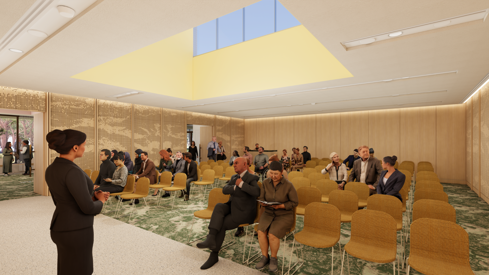 Ceremony space for up to 100 people seated