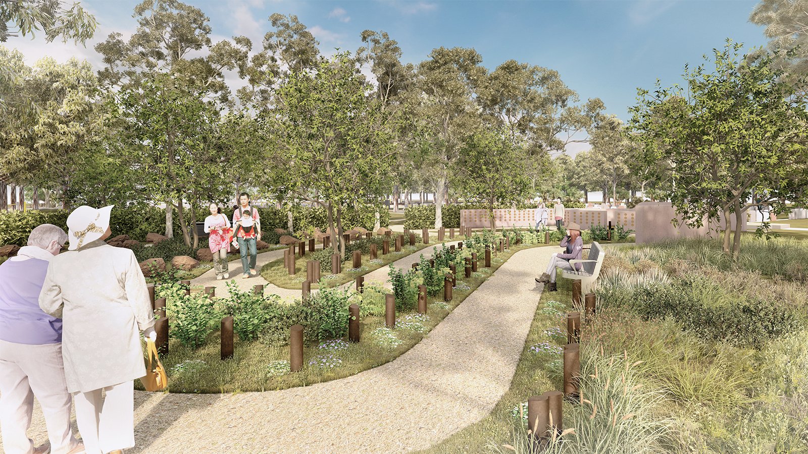 Garden space for ashes memorialisation