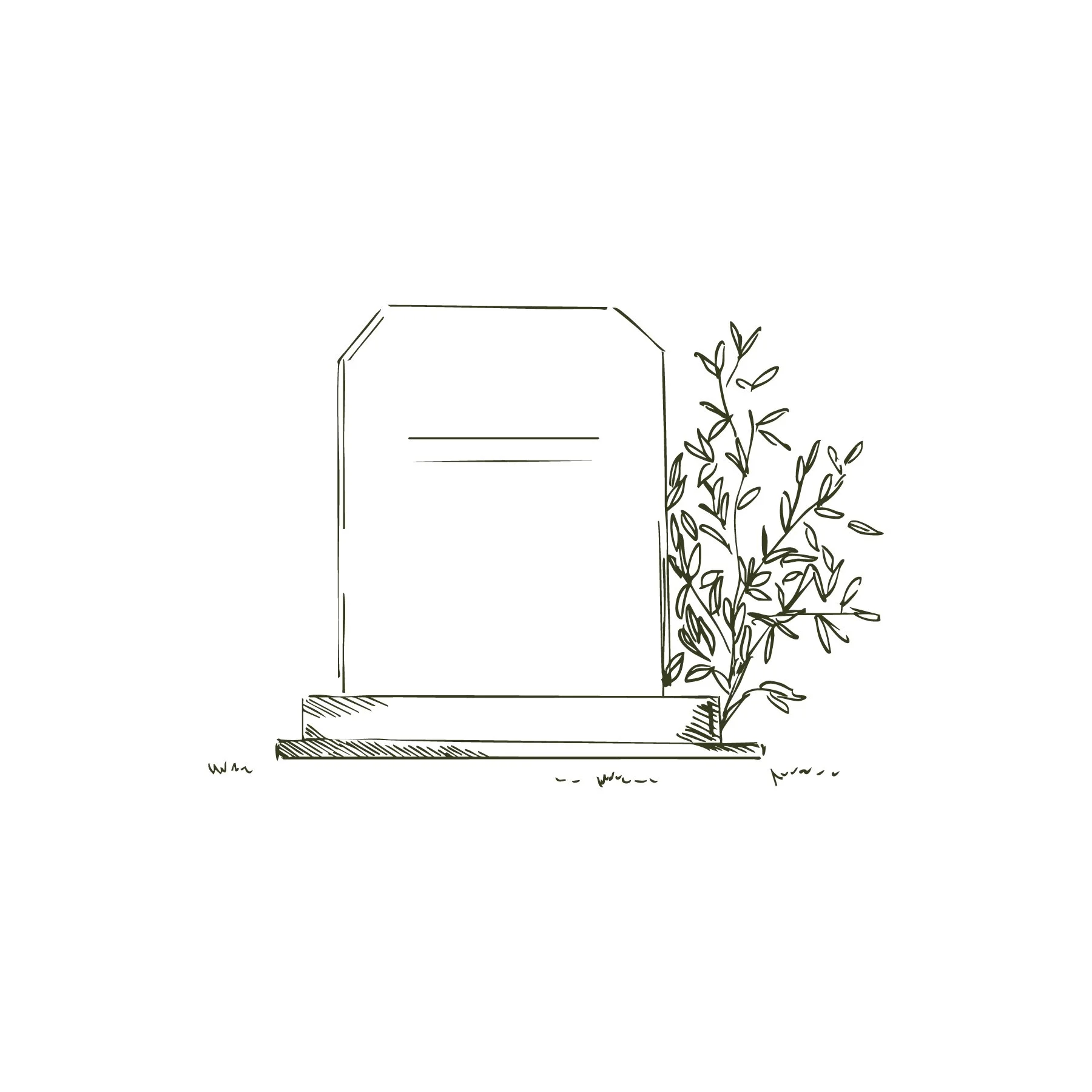 Lawn grave with headstone (directional available)